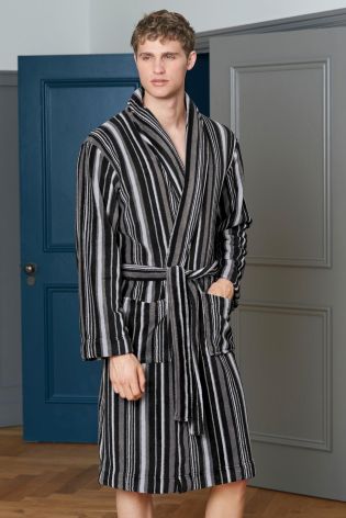 Black/Grey Striped Robe